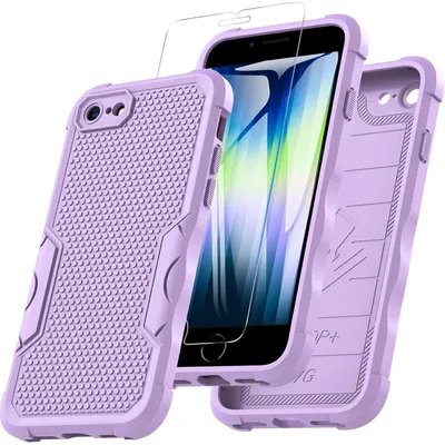 Image de Coque de protection avec écran protecteur pour iPhone SE 2020/2022/8/7, antichoc, couleur violette