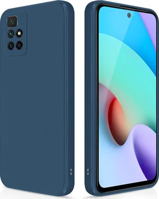 Produktbild von Silikon Hülle für Xiaomi Redmi 10 Flüssigsilikon Dünn Gel Gummi Matt Kratzfeste Schutzhülle Blau