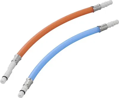Image de Raccord de tuyau flexible, 25 cm, rouge et bleu