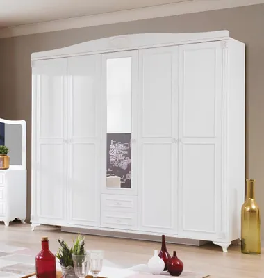Produktbild von Luxus Schlafzimmer Set 4tlg. Bett 2 Nachttische Kommode Landhaus Möbel Neu