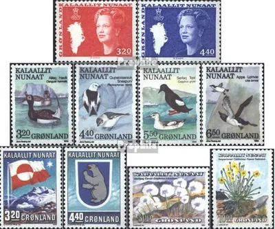 Produktbild von Briefmarken Dänemark - Grönland 1989 Mi 189-198 (kompl.Ausg.) Jahrgang 1989 komplett postfrisch Margarethe