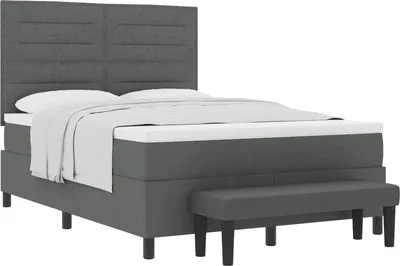 Produktbild von vidaXL Boxspringbett mit Kissen Dunkelgrau 160 x 200 cm Stoff