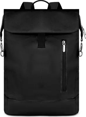 Produktbild von OKWISH Rucksack Damen & Herren - Rolltop Daypack für Arbeit Uni Fahrrad - Backpack mit 15.4 Zoll Laptop Fach - Rückenpolsterung & Wasserabweisend Schwarz