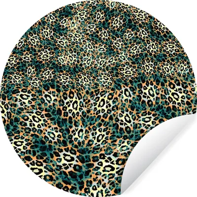 Produktbild von MuchoWow® Runde Wandtattoo - Wandsticker Tapete Aufkleber Leopardenmuster - Muster - Wild Ø 50 cm Selbstklebend und Repositionierbar - Wandaufkleber - Kreis - Wand Kreis - Wand Bild - Foto Tapete - Selbstklebende - Wohnzimmerdekoration - Wand Dekoration - Kinderzimmer