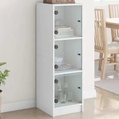 Produktbild von vidaXL Highboard mit Glastüren Weiß 35x37x109 cm