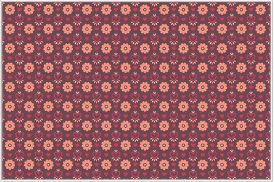 Produktbild von Wallario Wandbild Muster mit Blumen und Herzen, Größe: 61 x 91,50 cm, Poster mit weißem Aluminiumrahmen