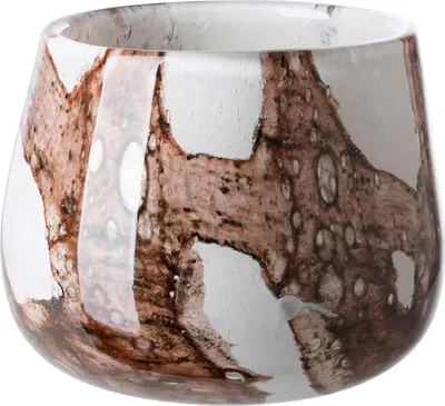 Produktbild von Fink Vase oder Windlicht Mella Braun Weiß Glas (11cm)