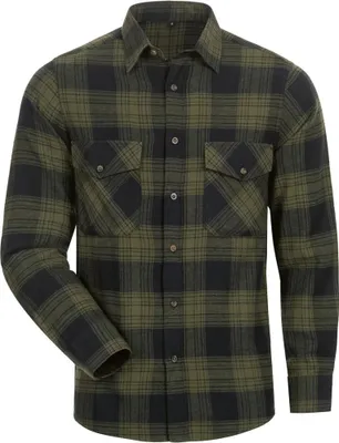 Produktbild von GREENSBURG Flanell-Hemd, Oliv/Schwarz kariert Größe L(41/42)