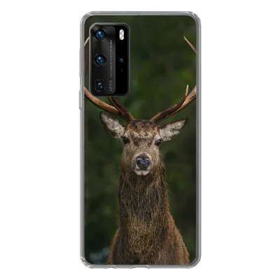 Produktbild von MuchoWow® Handyhülle Schutzhülle Hülle für Huawei P40 Pro Hirsch - Geweih - Natur Silikon Softcase Handy Hülle - Schutz