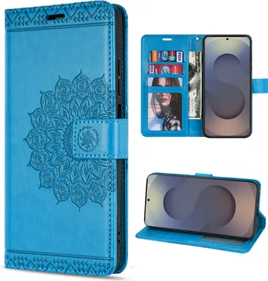 Produktbild von Handy Tasche für Samsung Galaxy S25 Ultra Hülle Handyhülle Klapphülle Wallet Case in Blau