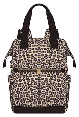 Produktbild von Rucksack Damen Leopardenmuster 2 in 1 Handtasche 15,6 Zoll Laptopfach Wasserdicht
