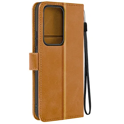 Produktbild von Avizar, Honor 200 Lite Wallet-Cover, Portemonnaie Hülle mit Handschlaufe, Hellbraun