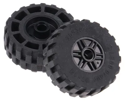 Produktbild von 2x Lego Rad Reifen 37x14 schwarz Felge 18x14 35578 55981c07