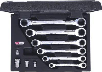 Produktbild von KS Tools GEARplus Doppel-Ratschenringschlüssel-Satz, 10-tlg. 8-19 mm