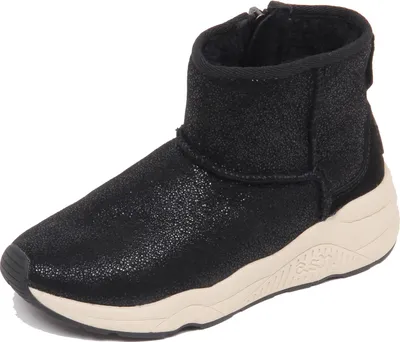 Produktbild von F7428 Sneaker Bimba Mädchen schwarz ASH MOON Öko-Pelz innen Glanzeffekt Schuh