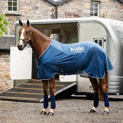 Obrázek produktu pro Horseware Ireland Transportdecke 0g Rambo Travel Series Abschwitzdecke Navy/ Navy & Silver 160 (7'0)