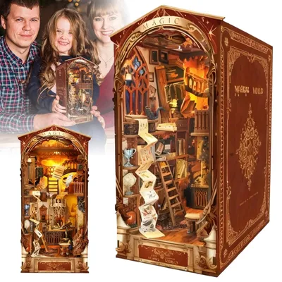Produktbild von Bücherecke Book-Nook-Kit Holzpuzzle Kit Miniatur Zum Selbermachen für Erwachsene