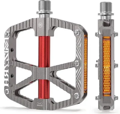 Produktbild von Famanu Mountainbike-Pedale mit Reflektoren - Plattform aus Aluminiumlegierung - Rutschfest 9/16 Zoll - 3 Lager