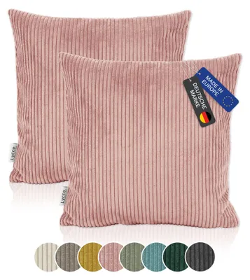 Image de Housses de coussin, lot de 2, en tissu CORD (50 x 50 cm) - Fabriqué dans l'UE