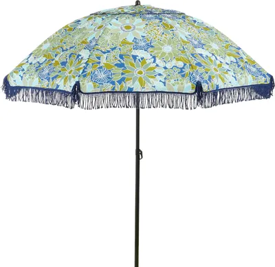 Image de Mica Decorations Parasol Bloem - 220x220x238 cm - Polyester - Bleu