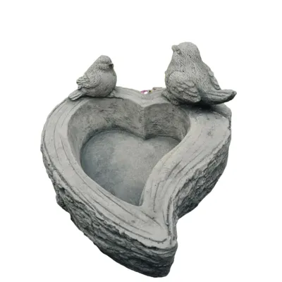 Produktbild von Steinfigur Vogeltränke aus Steinguss Neu Tierfigur Vogelbad Garten Tränke Gartendekoration Schale DE-045
