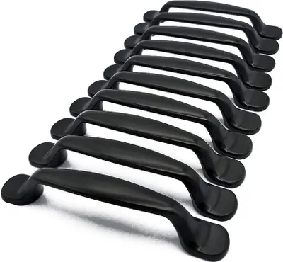 Produktbild von 10x Küchenschrank Türgriffe Schrank Schublade Schlafzimmermöbel Pull Center Abstand 128MM, Aluminium, mit Schrauben