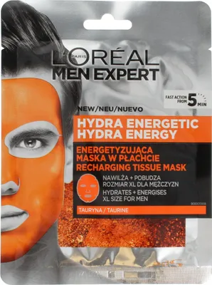 Produktbild von L’Oréal Paris Men Expert 3600523704378, Feuchtigkeitsspendende Maske, Männer, Mischhaut, normale Haut, Energiespendend, Feuchtigkeitsspendend, Auffrischend, All ages, Aqua / water Propanediol Glycerin Mentha piperita extract / Peppermint extract Peg-40 hydrogenated...