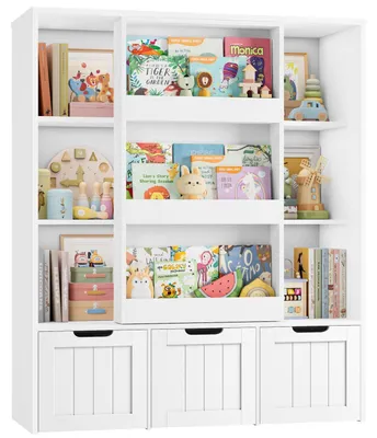Produktbild von Kinderregal mit Schiebetür Weiß 120cm