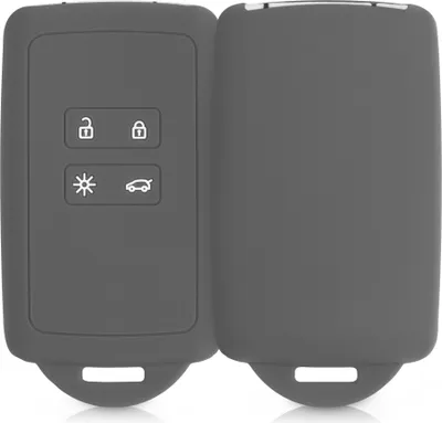 Produktbild von kwmobile Autoschlüssel Hülle kompatibel mit Renault 4-Tasten Smartkey Autoschlüssel (nur Keyless Go) - Silikon Schutzhülle Schlüsselhülle Cover in
