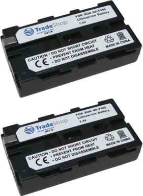 Produktbild von 2x Trade-Shop Li-Ion Akku 2400mAh für Sony DCR Serie DCR TRV120/E TRV130/E TRV210/E TRV310/E TRV315/E TRV320/E TRV5/E TRV510/E TRV620/E TRV520/E TRV525/E TRV7/E TRV720/E TRV820/E TRV5/E TRV900/E