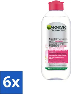 Productafbeelding van Garnier - SkinActive - Micellaire reinigingswater - Voor droge en gevoelige huid - Hydraterend en reinigend - 400 ml - Voordeelverpakking - 6 stuks