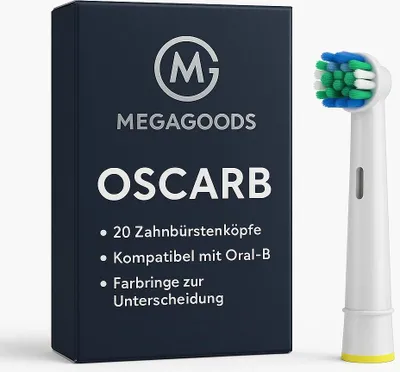 Produktbild von 20er Set Ersatz-Zahnbürstenköpfe kompatibel mit Oral-B Braun DE.