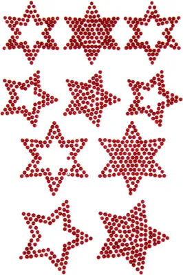Produktbild von Oblique Unique 10 Sterne Sticker Strass Steine für Weihnachten Weihnachtsdeko Weihnachtssterne - rot