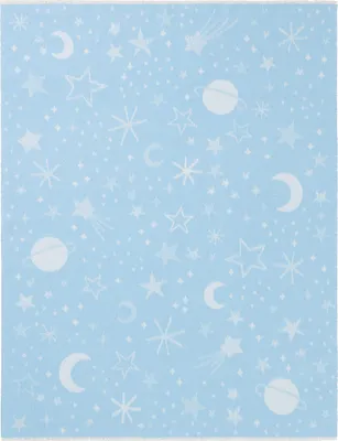 Produktbild von Biederlack Plaid mit Fransen Lovely & Sweet  Universe blue Größe 75 x 100