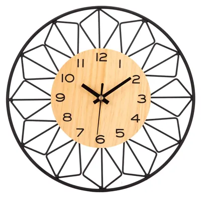 Vintage Wanduhr 30 cm, Metall & Holz, geräuschlos, für Wohnzimmer