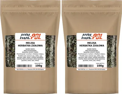 Zdjęcie produktu dla MELISA HERBATA ZIOŁOWA 200g Liście melisy lekarskiej naturalna Kol-Pol