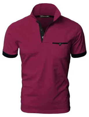 Produktbild von Klassische Poloshirts für Herren, Baumwolle, Kurzarm, Rot