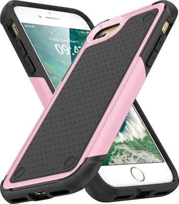 Produktbild von Für iPhone 8 / 7 /iPhone SE 2020 / SE 2022 Hülle Militärqualität Stoßfest Hybrid 2 in 1 Hart PC Weich TPU Handyhülle Pink Schwarz