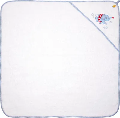 Produktbild von BabyGlück - Kapuzenbadetuch Elefant, hellblau (80x
