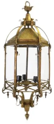 Produktbild von Casa Padrino Barock Hängeleuchte Messing Antik Stil Oxidiert - 50 x 110 cm - Massive Lampe