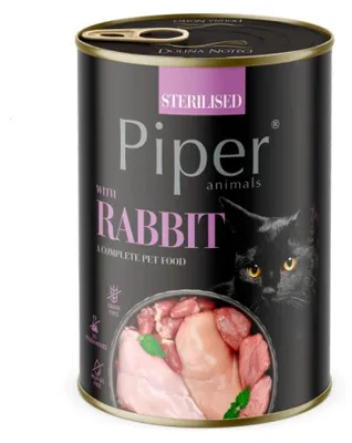 Zdjęcie produktu dla Mokra karma DOLINA NOTECI Piper z królikiem dla kotów sterylizowanych 400g