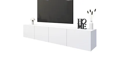 Produktbild von Kommode Lowboard "Sophia" hängend 200cm 4-türig weiß matt