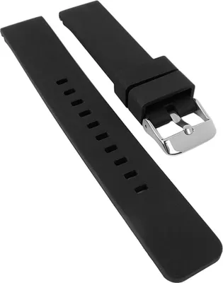 Produktbild von Minott Uhrenarmband | Silikon, schwarz mit Breitdornschließe 30116, Stegbreite:20mm