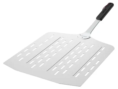 Produktbild von Cozze® Pizzaschaufel, hitzestabiler Pizzaschieber, passend für 17 Pizzaöfen, 75 x 35 x 3 cm, Aluminium / Edelstahl / Kunststoff, silber"