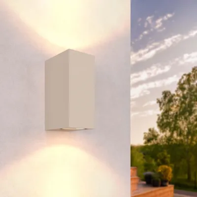 Produktbild von Ledvion - Außenwandleuchte, Cube, GU10 Fassung, Beige