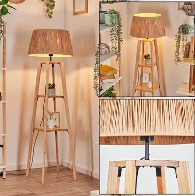 Produktbild von Mila Stehlampe aus Holz/Bast in Naturfarben