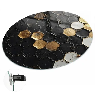 Produktbild von Glas Tischplatte fi70 cm – Tischauflage aus gehärtetem Glas – Glasplatte für Esstisch – Küchentischplatte aus Glas – Tischschutz Glas modern – Dekorative Glasplatte – Pflegeleichte Glastischplatte – Sicherheitsglas Tischplatte – Geometrisches Mosaik