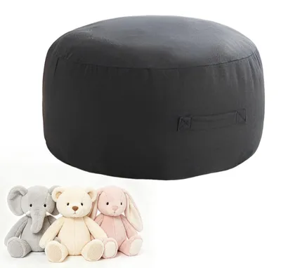 Sitzsack zur Aufbewahrung von Kuscheltieren, 58×28 cm, dunkelgrau