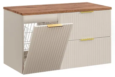 Produktbild von Waschtischunterschrank 100.8cm Adriel mit 2 Schubladen, Kaschmir und Holzoptik