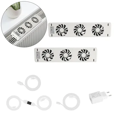 Produktbild von Jayseuw Heizkörperverstärker Erweiterungsset Heizkörper booster lüfter ventilator Heizkörper Duo-Set